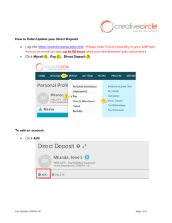 How to Enter/Update your Direct Deposit &bull; Log into https