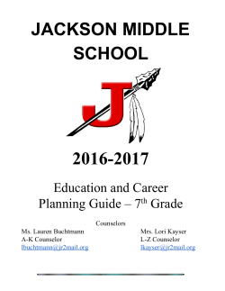 JACKSON MIDDLE SCHOOL 6th Grade 20162017