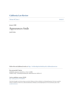 Appearances Aside - Berkeley Law Scholarship Repository