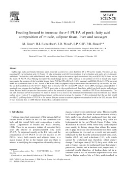 Feeding linseed to increase the n-3 PUFA of pork: fatty