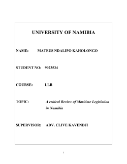 UNIVERSITY OF NAMIBIA