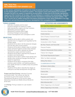 A PRINTABLE SUMMARY OF THE Girl TALK Plus PROGRAM