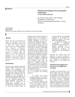 Planning and Design of Environmental Settlements