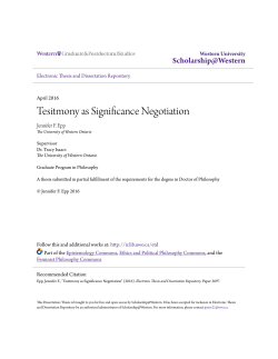 Tesitmony as Significance Negotiation