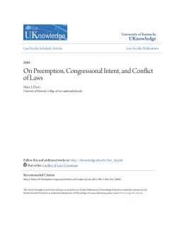 On Preemption, Congressional Intent, and Conflict of