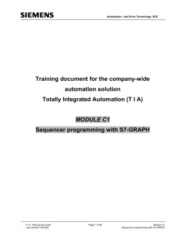 MODULE C1 Sequencer programming with S7-GRAPH