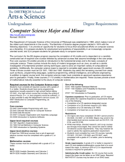 Computer Science Major And Minor - Kenneth P. Dietrich School of