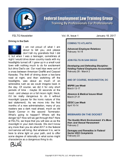 January 2017 - Federal Employment Law Training Group