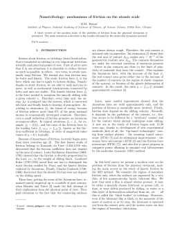 Nanotribology: mechanisms of friction on the atomic scale