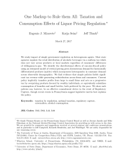 One Markup to Rule them All: Taxation and