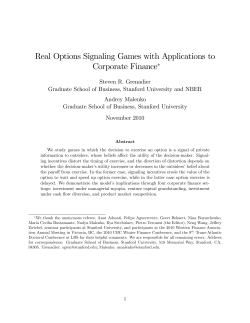 Real Options Signaling Games with Applications to Corporate Finance