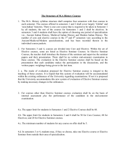 The Structure of M.A History Courses 1. The M.A. History syllabus