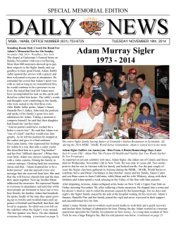 Adam Sigler Memorial Tribute