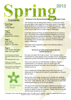 Contents - St Georges Crypt