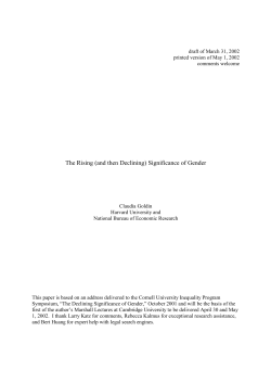 The Rising (and then Declining) Significance of Gender