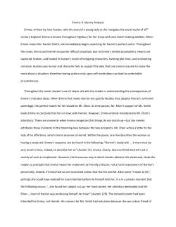 Emma: A Literary Analysis Emma, written by Jane
