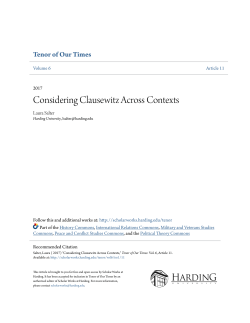 Considering Clausewitz Across Contexts