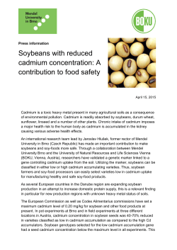 Soybeans with reduced cadmium concentration: A contribution to
