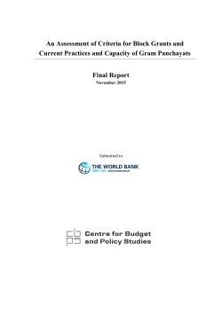 Final Report - Centre for Budget and Policy Studies (CBPS)