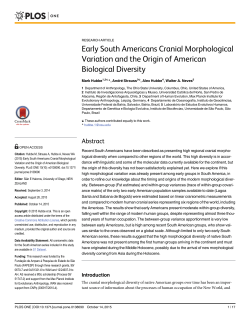 Early South Americans Cranial Morphological Variation and the