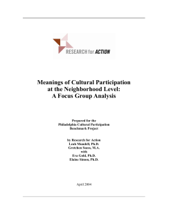 Meanings of Cultural Participation at the Neighborhood Level: A