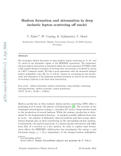 Hadron formation and attenuation in deep inelastic lepton scattering