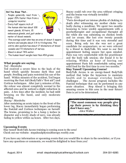 Newsletter August 2014