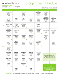 group fitness schedule