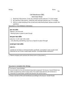 Cell Membrane DBQ And Close Read im&middot;per&middot;me&middot;able semi&middot;per&middot;me