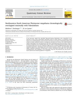 Quaternary Science Reviews - University of Missouri Research