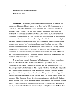 The Reader: a psychoanalytic approach Bennett Roth PhD The