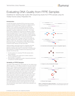 Evaluating DNA Quality from FFPE Samples