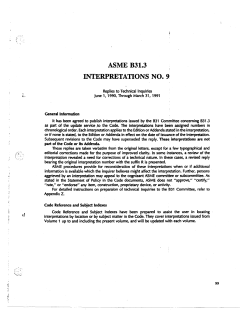 ASME B31.3 INTERPRETATIONS NO.9,