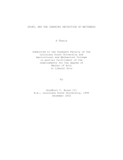 SPORT, AND THE CHANGING DEFINITION OF WHITENESS A