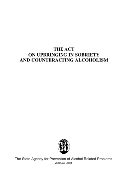 the act on upbringing in sobriety and counteracting alcoholism