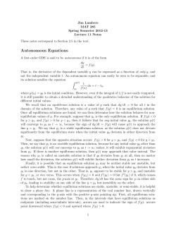 Autonomous Equations