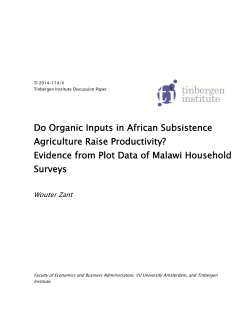 Do Organic Inputs in African Subsistence Agriculture Raise