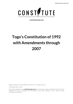 Togo`s Constitution of 1992 with Amendments
