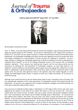 Anthony Hugh Cyril Ratliff 18th August 1921