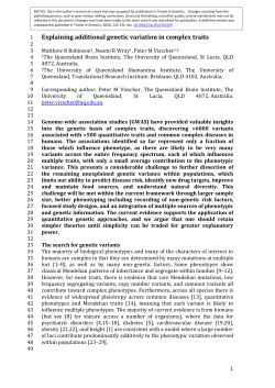 Explaining additional genetic variation in complex traits