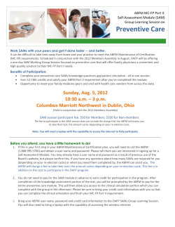 Preventive Care SAM Program description