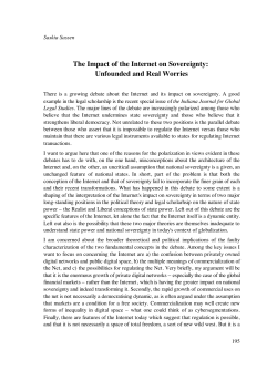 The Impact of the Internet on Sovereignty