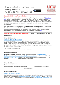 Newsletter Physics and Astronomy 26/08/16