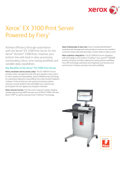 Specifications &ndash; Xerox&reg; EX 3100 Print Server Powered by Fiery