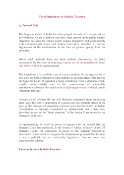 The (Il)legitimacy of Judicial Taxation by Promod Nair The Supreme