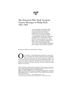 The Democrat Who Took Vermont