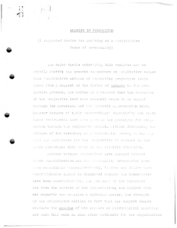 MEANING IN PROJECTION (A suggested device for arriving at a