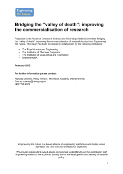 Bridging the “valley of death”