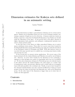Dimension estimates for Kakeya sets defined in an axiomatic setting