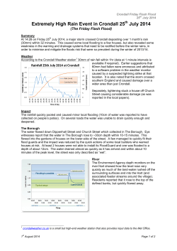 Extremely High Rain Event in Crondall 25 July 2014